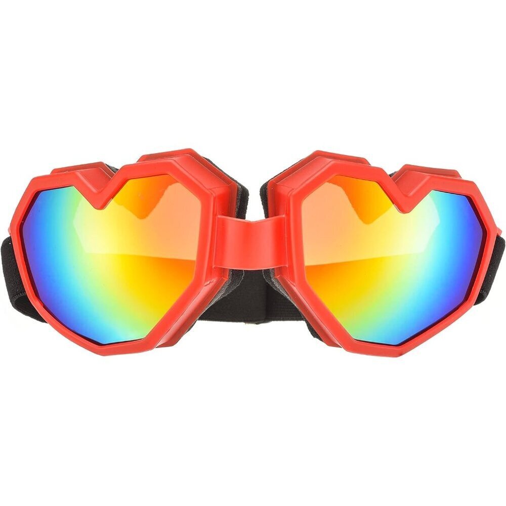 🆕Women Red Heart Shaped Sunglasses Fashion Ski Goggles Oversize Love Glasses